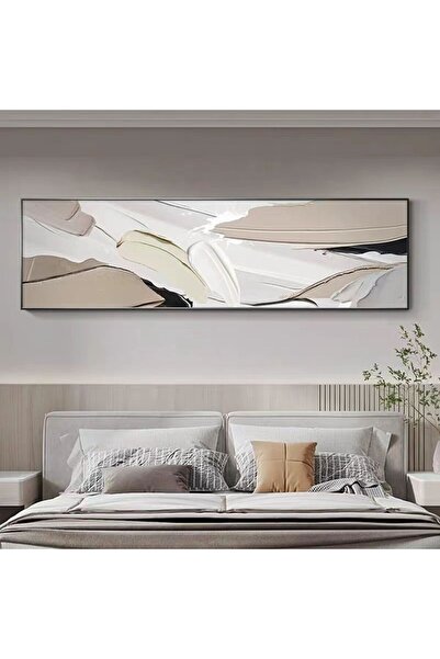 Home in Joy Modern Yatak Odası El Yapımı Yağlı Boya Tablo 135x60cm