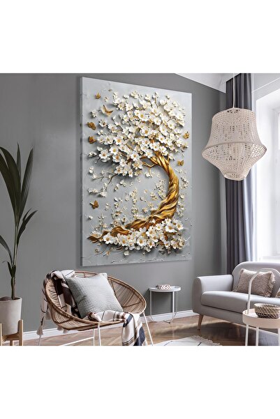 EMYA HOME Tablou pe pânză cu copac de aur