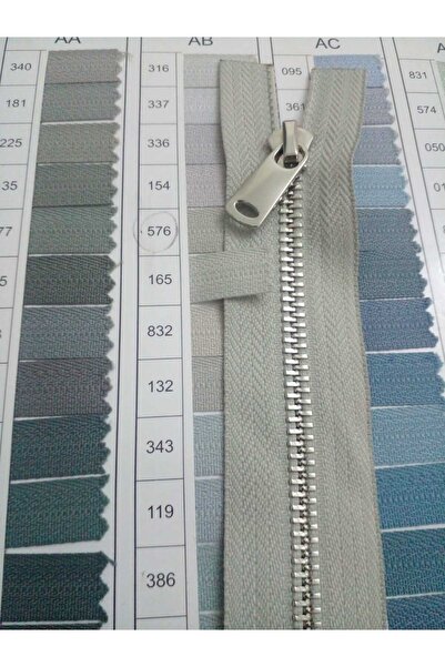 enSarüx 85 Cm 1 Adet fermuar 5 No Metal Parlak Gümüş Diş Separe Mont Fermuarı...