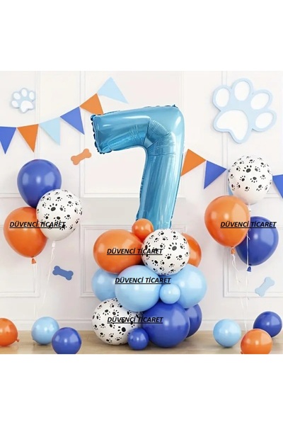 DÜVENCİ TİCARET مجموعة بالونات العمر باللون الأزرق