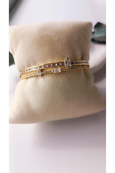 VOBEEYKU سوار بأساور ذهبية متعددة المظهر مع حجر الزركون