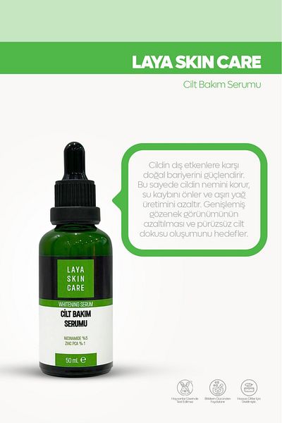 laya hair care Black Niacinamide and Zinc Pca Contenucu - Pore Serum 50 ml