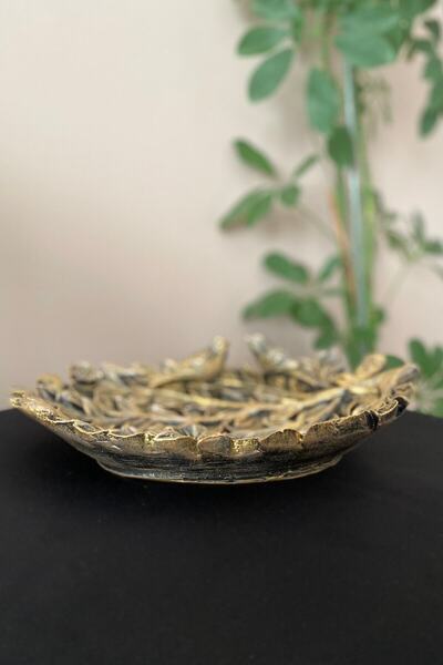 Tasarloxi 2 Bird Branch Decorative Leaf Plate