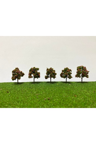 maketsunum 5 cm 5 adet yuvarlak formlu gülibrişim  maket ağaç