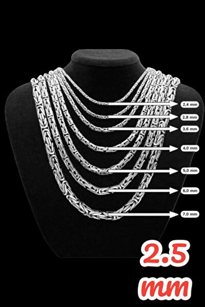 Genel Markalar 925 Ayar Gümüş Yuvarlak Kral Zincir Kolye