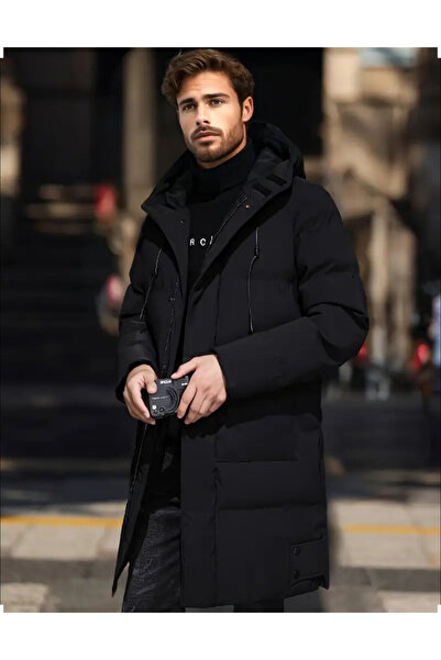 Yasee Merinos yün uzun kollu ve kapüşonlu mont