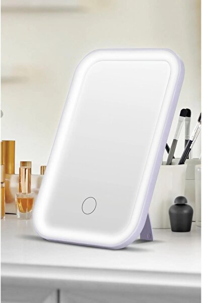 Aprilla Şarjlı Led Ayna 500mah 28 Led 3 Renk Ayarlı Masaüstü Destekli Beyaz A...