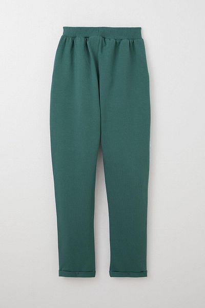 Breeze Pantaloni de jos pentru băieți de 4-8 ani - cu detaliu de nasturi și buzunare, verde petrol