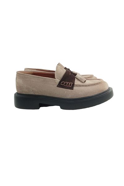 Oneka Shoes 1240Egl122 Men's Loafer - Sand Suede Tassel Casual Shoes