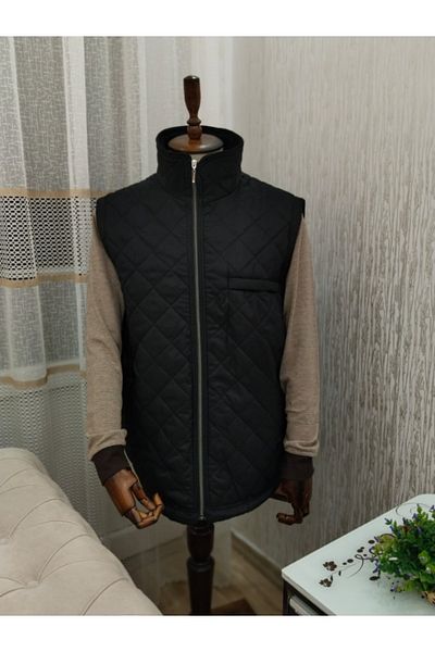 LUSSOLİFE Battal Quilted Inflatable Fleece Dad Vest
