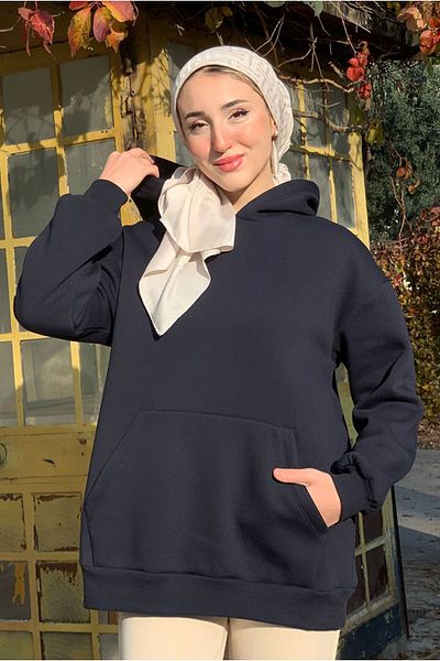 Moda Rosa 25K4433 - Dark Blue - Kangaroo Pocket Triple Sweat