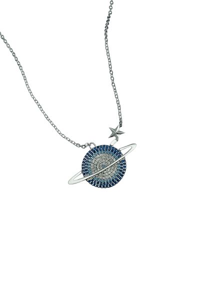 Mrs Flower Silver Planet Necklace