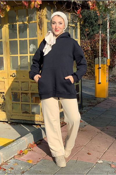 Moda Rosa 25K4433 - Dark Blue - Kangaroo Pocket Triple Sweat