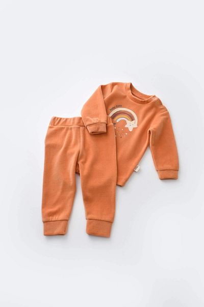 BabyCosy Set pantaloni și cămașă cu mânecă lungă din catifea cu stea - Csyk6008