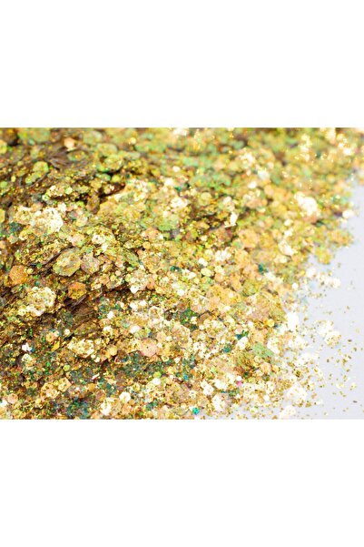 cnk craft shop 5gram Chunky Glitter Sim Açık Altın Renk Holografik Glitter Sim Epoksi