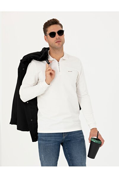 Pierre Cardin Ανδρικό φούτερ με γιακά πόλο κανονικής εφαρμογής