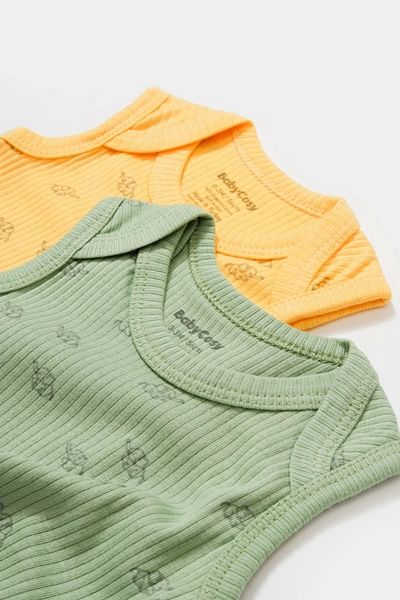 BabyCosy Pachet de 2 Badi cu bretele cu imprimeu elefant modal organic