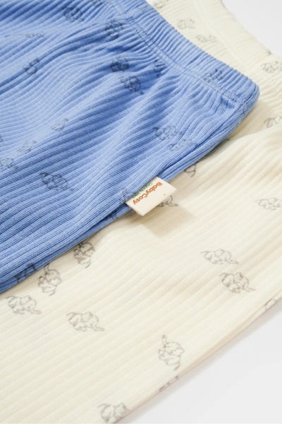 BabyCosy Organic Modal Elephant Printed 2-Piece Trousers with Booties