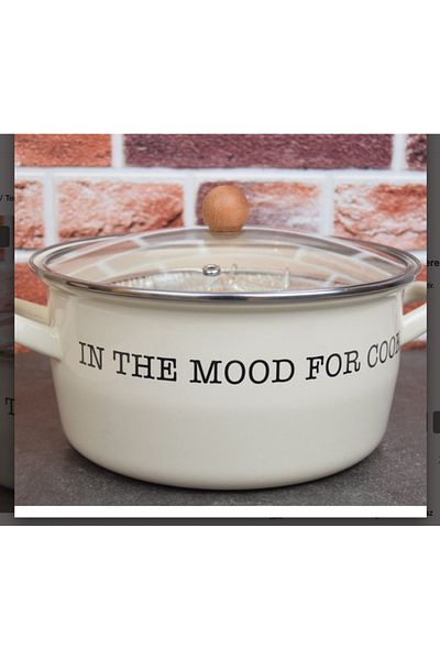 MİEN Mien 22 cm Frying Pot - Enameled Ivory Emy-1018B