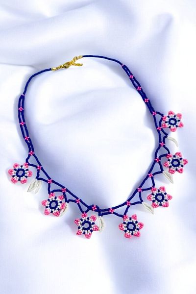 PETEK AKSESUAR BEAD LADE HANDMADE FLOWER ETHNIC NECKLACE