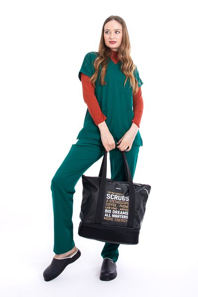 Limitless Medium Size Black Sports Bag - Nurse and Doctor Care, Slippers Compartment