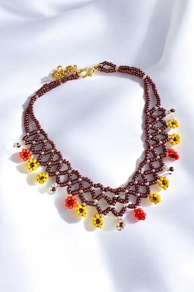 PETEK AKSESUAR Flower Anklet - Beaded Handmade
