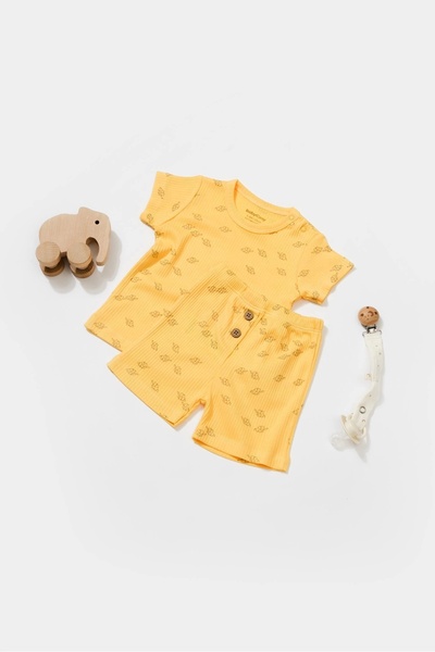 BabyCosy طقم شورت وتي شيرت للأطفال، 50% قماش مودال - 50% قطن عضوي، سلسلة الأط...