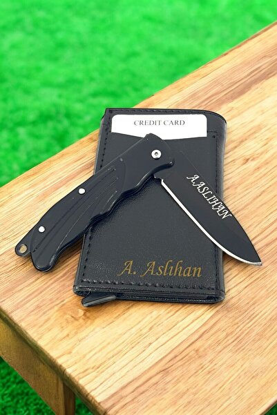 SürLaz İsme Özel Mekanizmalı Kartlık İsme Özel Hediyelik Kamp Bıçağı