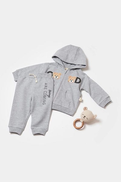 BabyCosy Hooded Jacket and Trousers Set for Baby and Newborn - 100% Organic Cotton, Csy8004