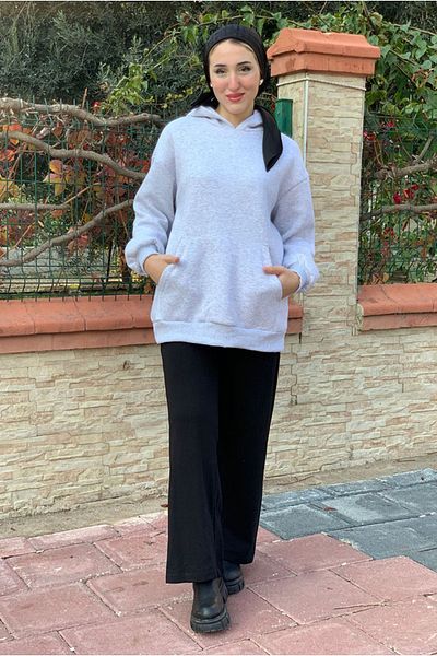 Moda Rosa 25K4433 - Grey - Kangaroo Pocket Triple Sweat
