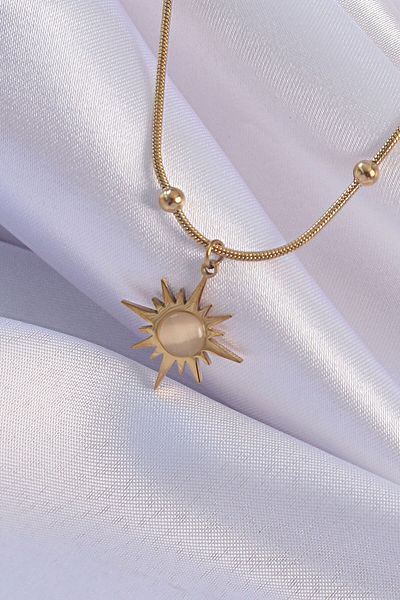 Skygo 316L Steel Special Series Gold Color Pearlescent Star Model Necklace