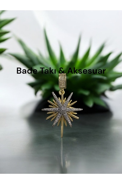 Bade Zirkon Taşlı Gösterişli Kutup Yıldızı Model Kolye Ucu