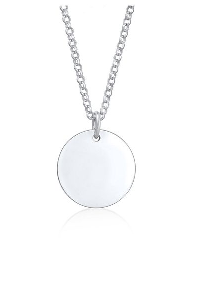 ELLI Colier Dama Pandantiv Placa De Baza Rotunda In Argint Sterling 925