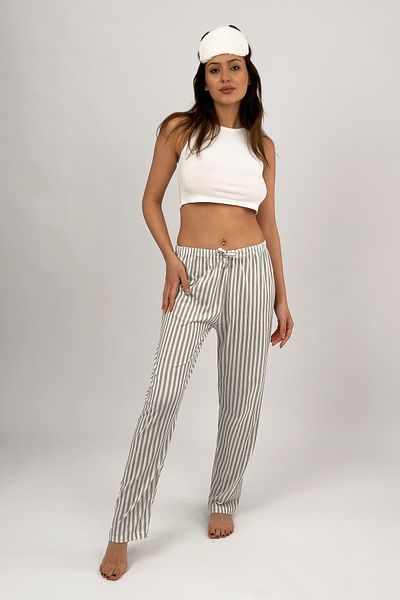 Betimoda Gray Striped Ribbon Women's Pajama Bottoms