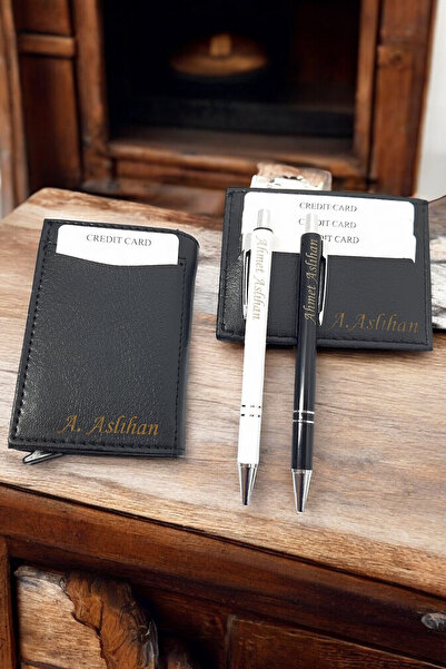 SürLaz Öğretmenler Günü Hediyesi Hediyelik Cüzdan Kartlık Seti İsme Özel Set ...