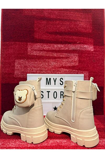 MYSSTORE Kız Çocuk Ayı Oyuncaklı  I?çi Yünlü Bot