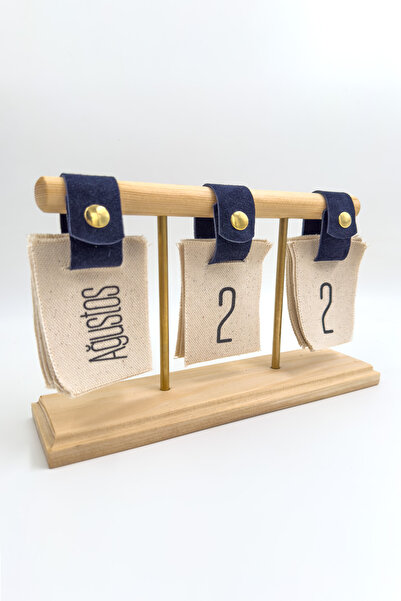 Dathcha Ahşap Stand Masaüstü 2025 Takvim Keten Kumaş Baskı Yılbaşı Hediyesi Bez Takvim