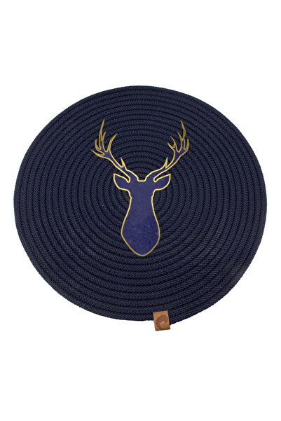 Klappe Design Christmas New Year's Deer Themed Navy Blue American Serving Plaque (35cm)