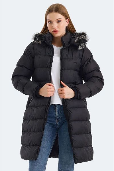 Slazenger Garlic Women's Black Winter Long Parka Coat Coat