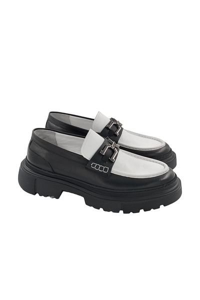 MİLONEK 20241308711   Men's Black-White Buckle Casual Loafer