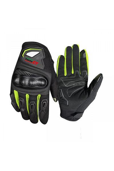 Forte GT Rs02 3D Shell Protected Touch Summer Motorcycle Gloves Size m Green