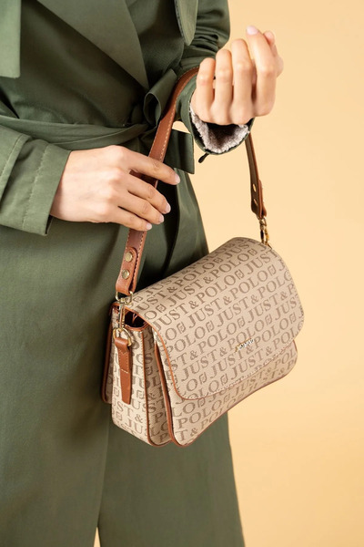 Just Polo حقيبة يد وكتف نسائية سوداء - حجم متوسط 6011MH