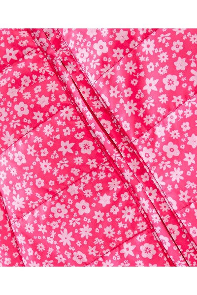 Babyhug Babyhug Sleeveless Hooded & Padded Jacket Floral Print- Pink