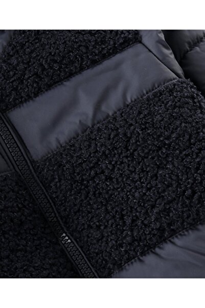 Babyhug Babyhug Woven Full Sleeves Hooded Jacket with Fur Detailing - Navy