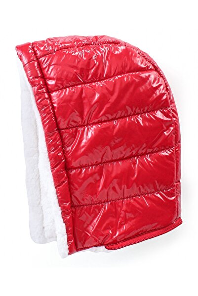 Babyhug Babyhug Full Sleeves Front Open Padded Hooded Jacket with Colour Block Design & Text Embroidery -Red