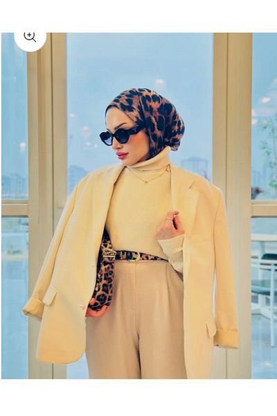 Touch Leopard print cotton silk shawl