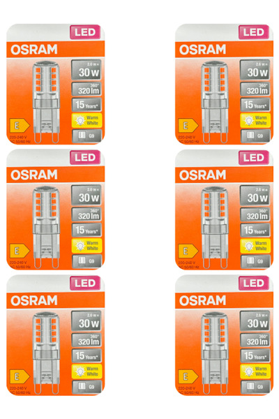 Osram 2,6W (30W) 2700K (Sarı Işık) G9 Duylu Led Kapsül Ampul (6 Adet)