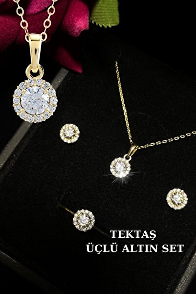 Hepimitu Altın Tektaş Set 14 Ayar