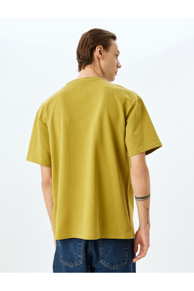 Koton Kısa Kollu Bisiklet Yaka Pamuklu Tok Kumaş Oversize Çiçek Baskılı Tişört