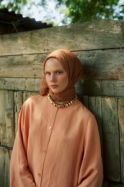 Qef Voile Crochet Peach - Shawl Peach Design